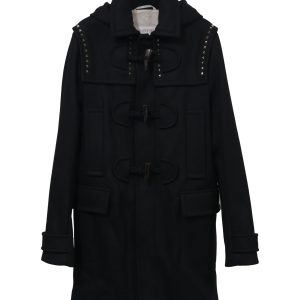 Valentino Studded Mantel aus schwarzer Wolle – 7748779999292