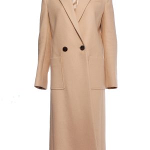 Beige langer Wollmantel 7833147965500