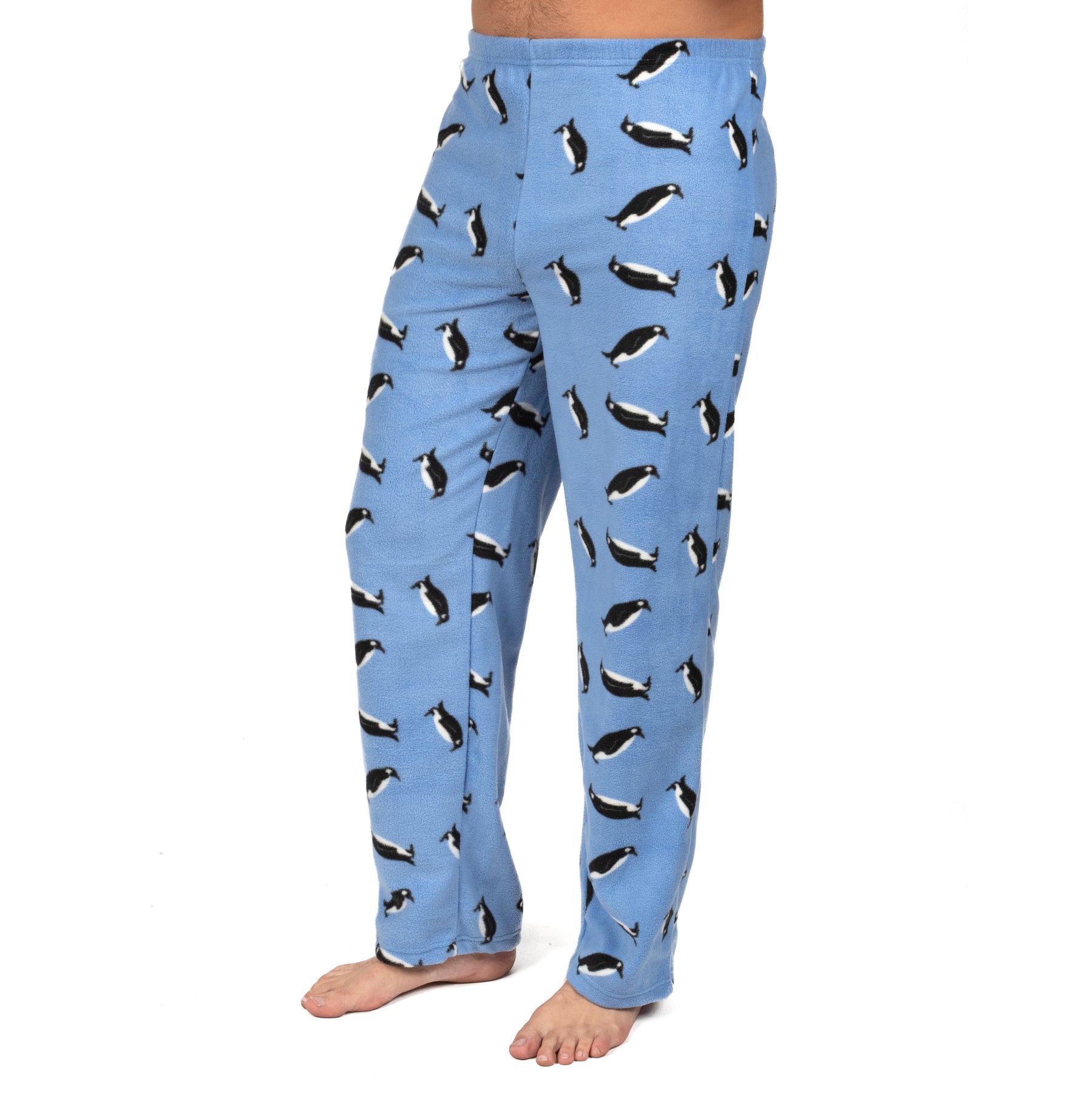 Christmas Herren Fleece Pyjama Hose Pinguin