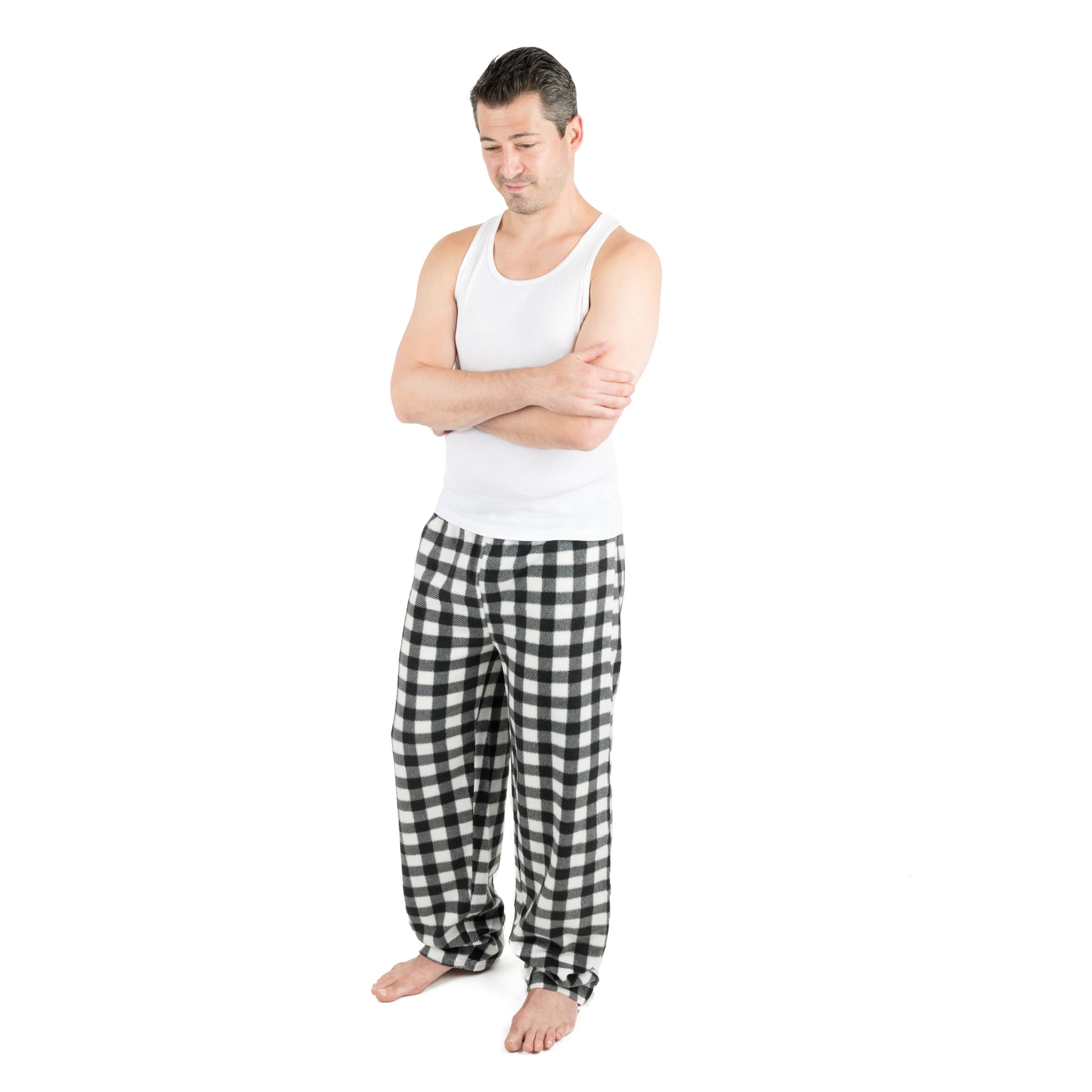 Christmas Herren Fleece Pyjama Hose plaid