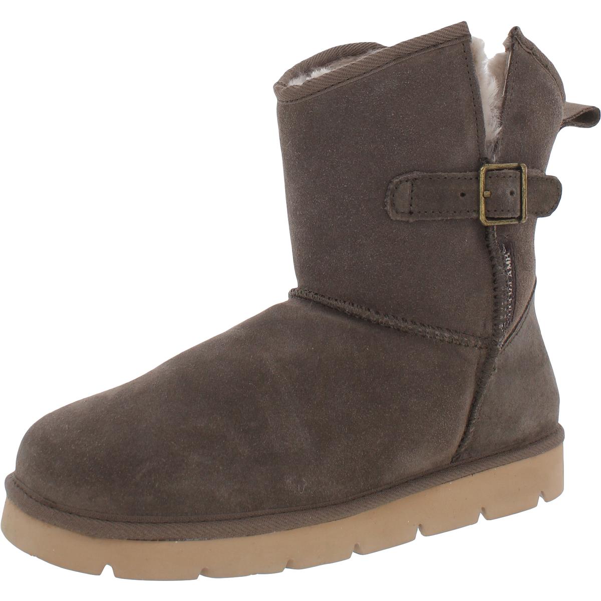 Argali Buckle Wildleder kaltes Wetter Stiefel mit Schaffell