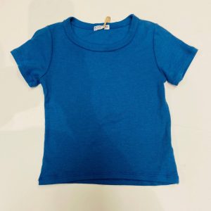 T-Shirt mit Rundhalsausschnitt in Flussblau