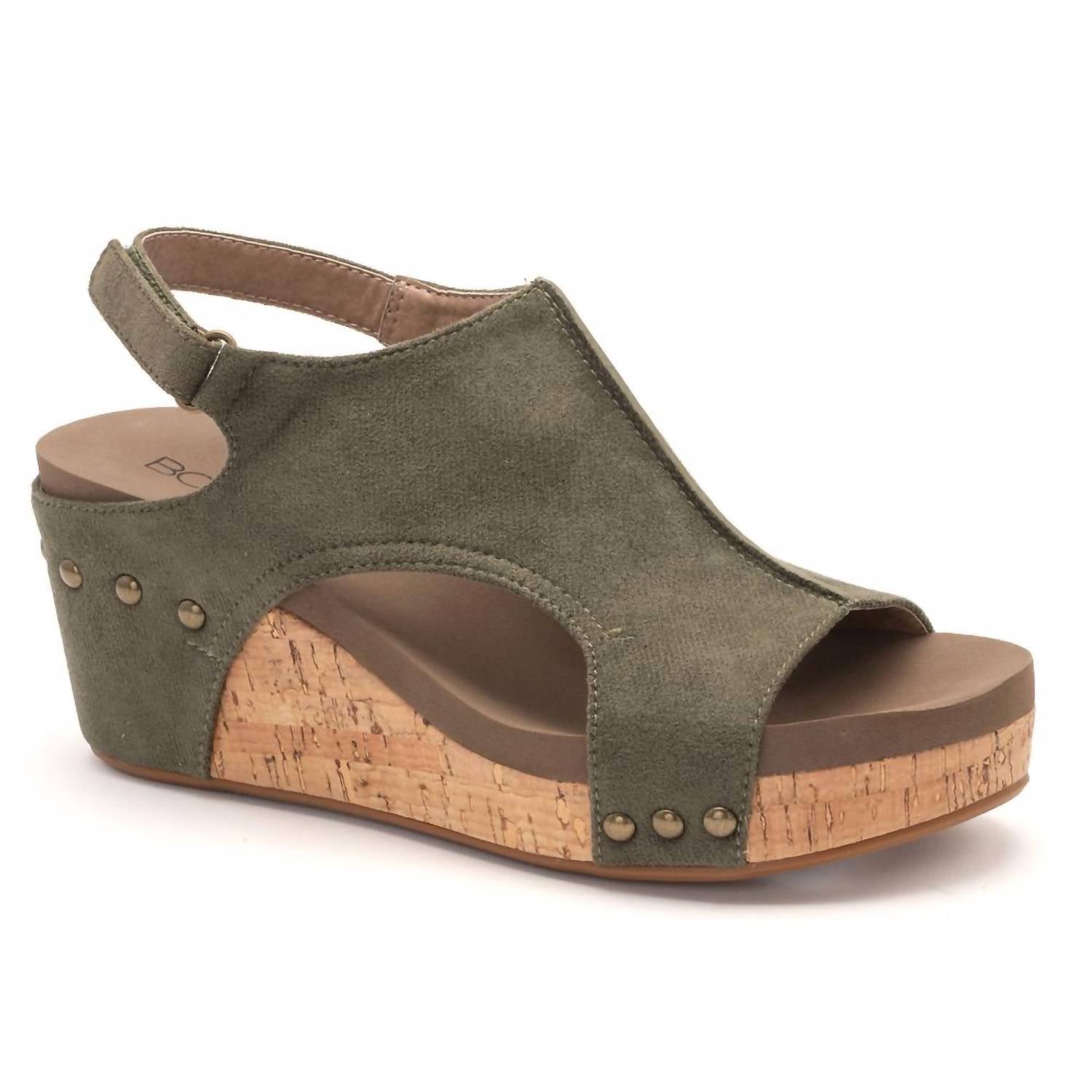 Damen Keil Sandalen in Olivenwild 7704766152764