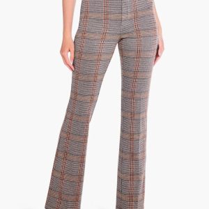 Sketched Plaid Bootcut Hose in neutral multi