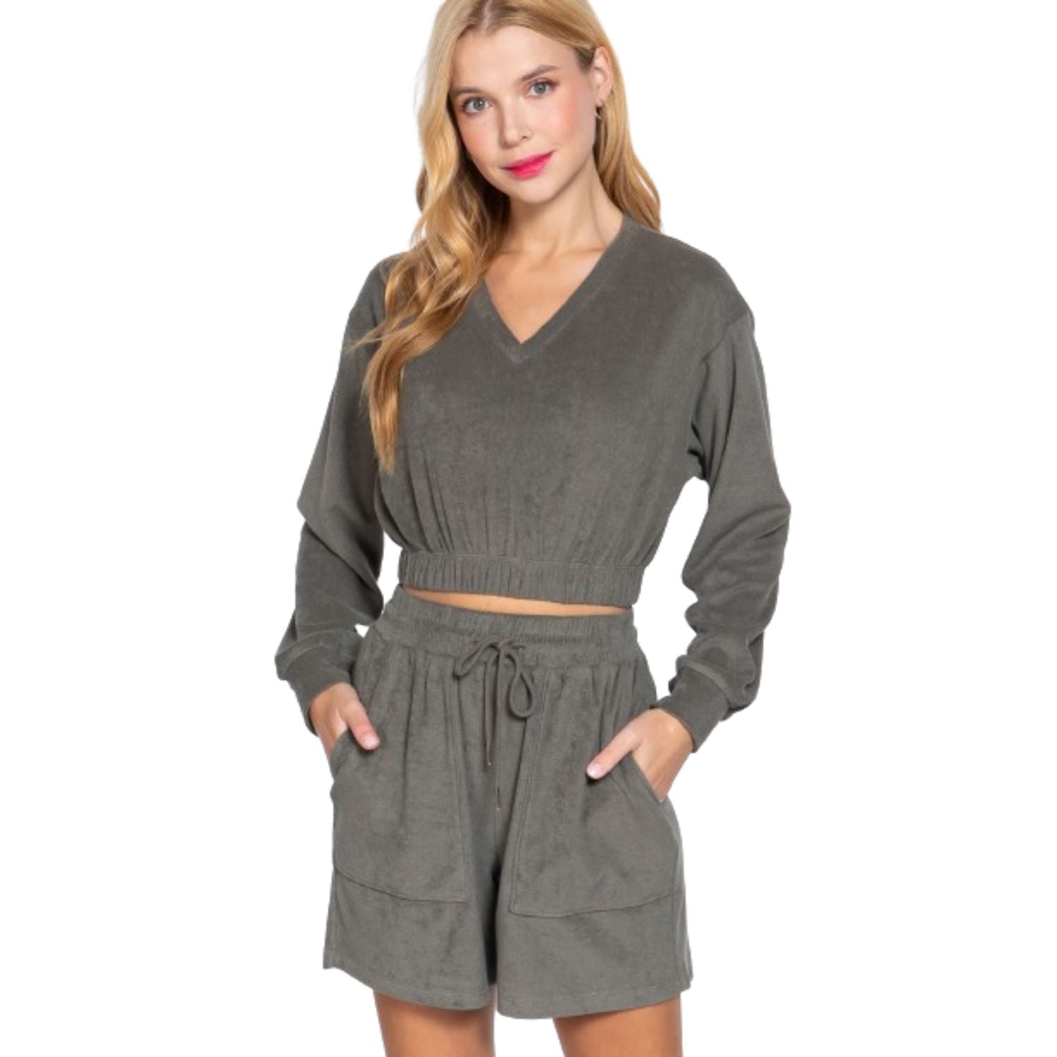 elastischer Saum terry towelling top 7805694410812