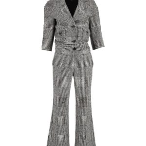 Joseph Houndstooth Check Blazer und Hose aus mehrfarbiger reiner Wolle 7748647223356