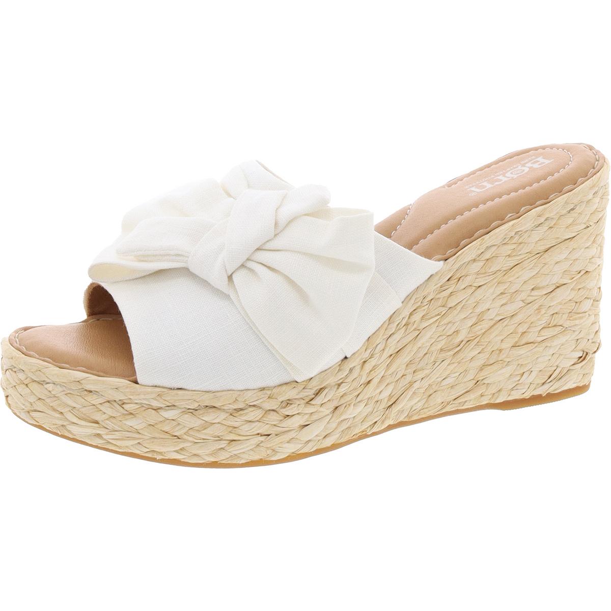 Adalia Bow Canvas Wedge-Sandalen