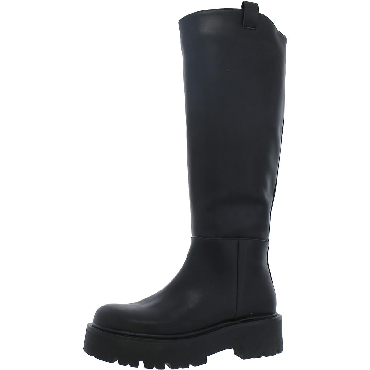 Crow Kunstleder große kniehohe Stiefel
