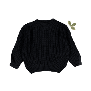 Der Grobstrickpullover – Schwarz