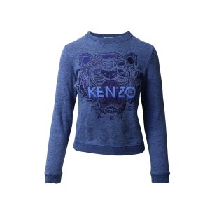 Kenzo Tiger gestickter Pullover in blauer Baumwolle