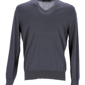 Ermenegildo Zegna V-Ausschnitt aus grauem Kaschmir 7748640571452