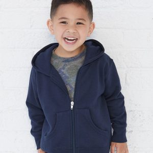Rabbit Skins Fleece-Kapuzenpullover mit durchgehendem Reißverschluss für Kleinkinder