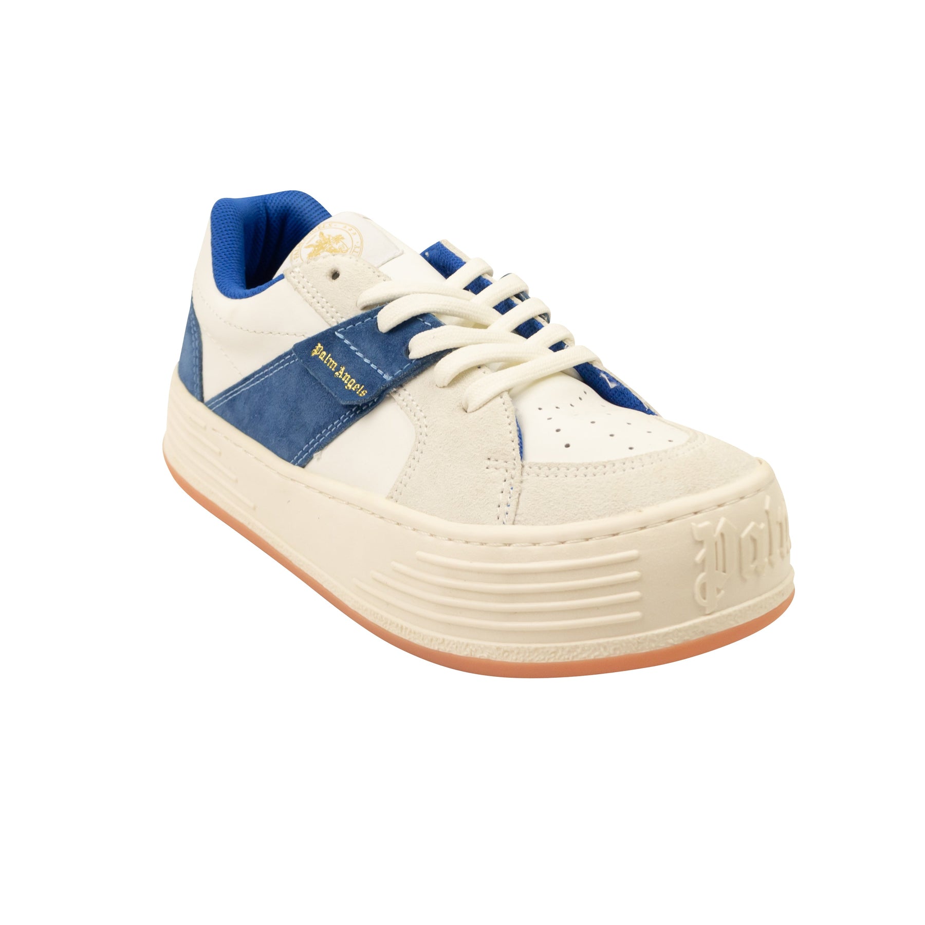 Weiße und blaue Schnee-Low-Top-Sneaker