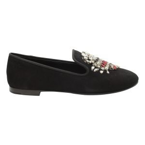 Giuseppe Zanotti Scorpion – verzierte Loafer aus schwarzem Veloursleder – 7703698866236