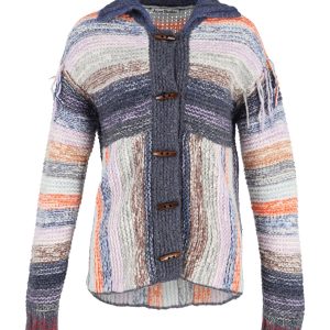 Acne Studios Karya Mouliné gestreifte Strickjacke aus mehrfarbiger Wolle