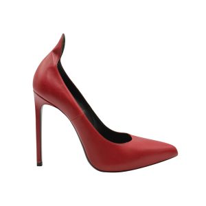 Saint Laurent – spitze Pumps aus rotem Kalbsleder – 7703691952188