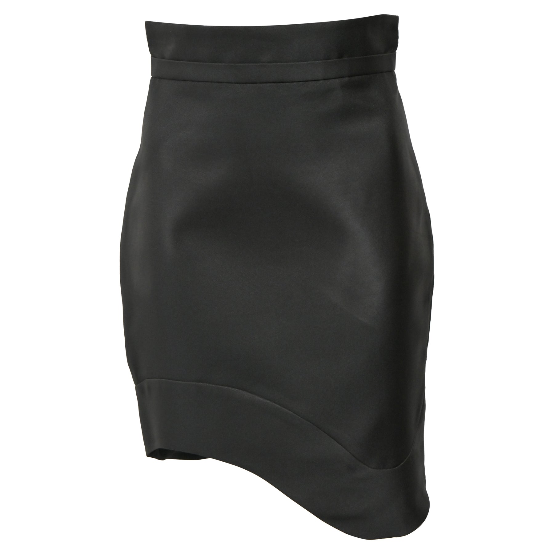 Antonio Berardi Mini hoch-waisted gewellter Saumrock in schwarzem Polyester 7833191809084
