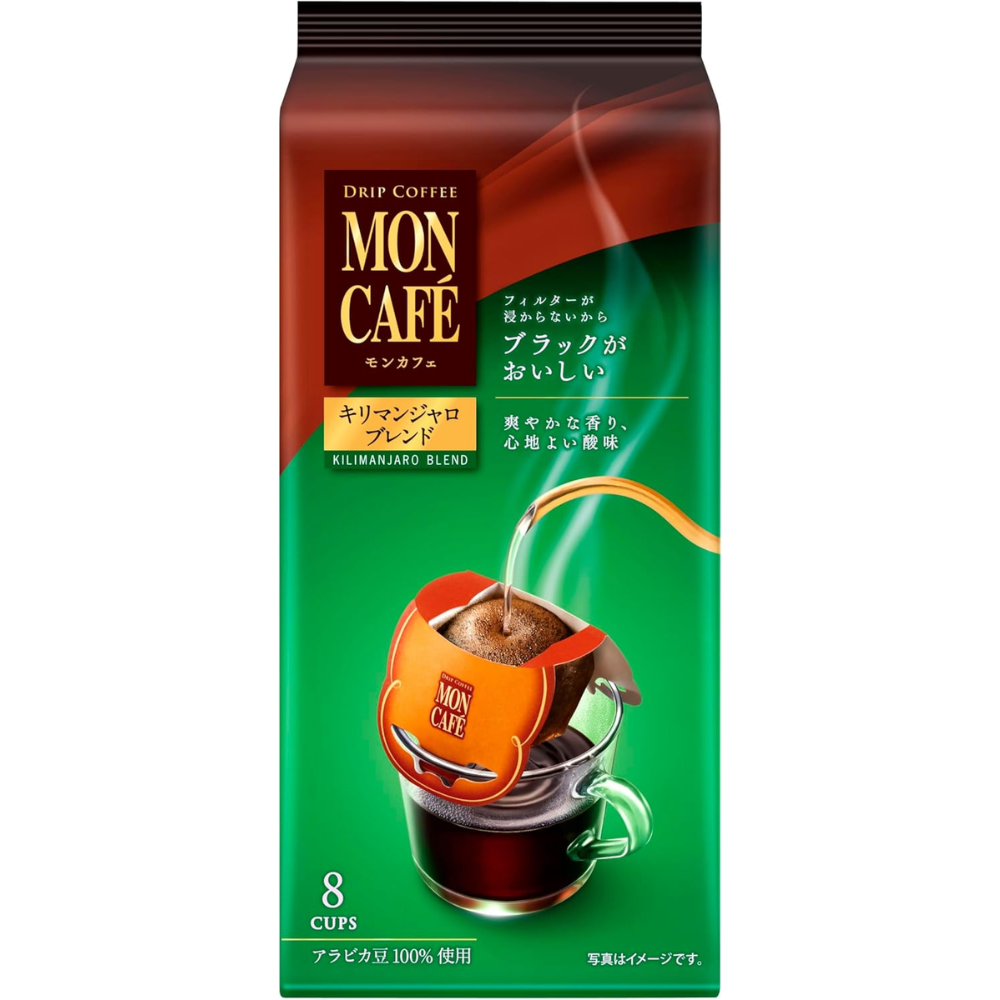 Mon Café Kilimanjaro Drip Kaffee 8 Portionen – japanische Single servieren helles Aroma – in Japan gemacht – tokyo sakura Mall