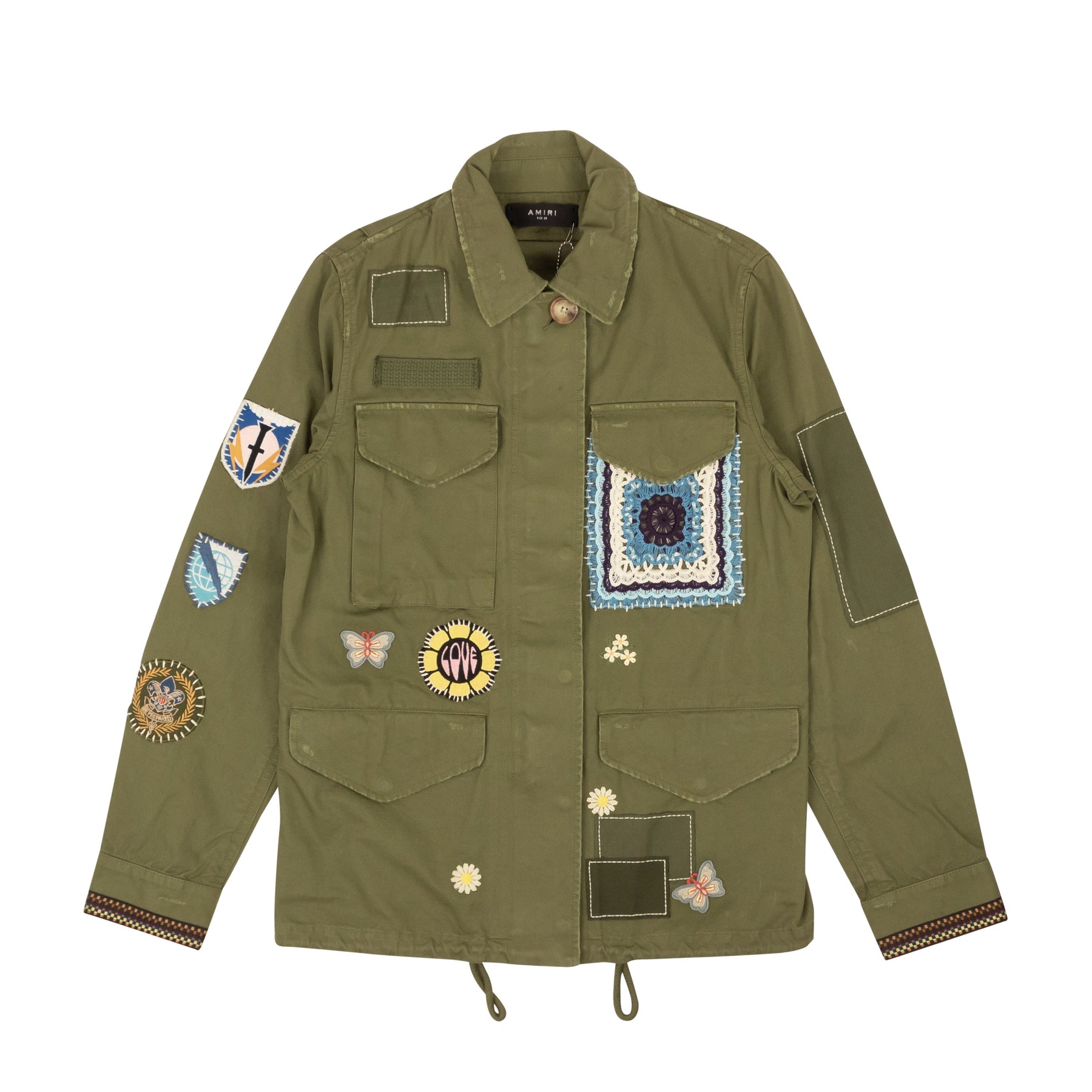 Grüne M65-Militär-Trenchjacke aus Baumwolle