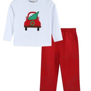 Lil Cactus Christmas Tree Truck Hemd & Hose Set
