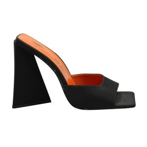 The Attico Devon Mules in schwarzer Satin 7765003075644