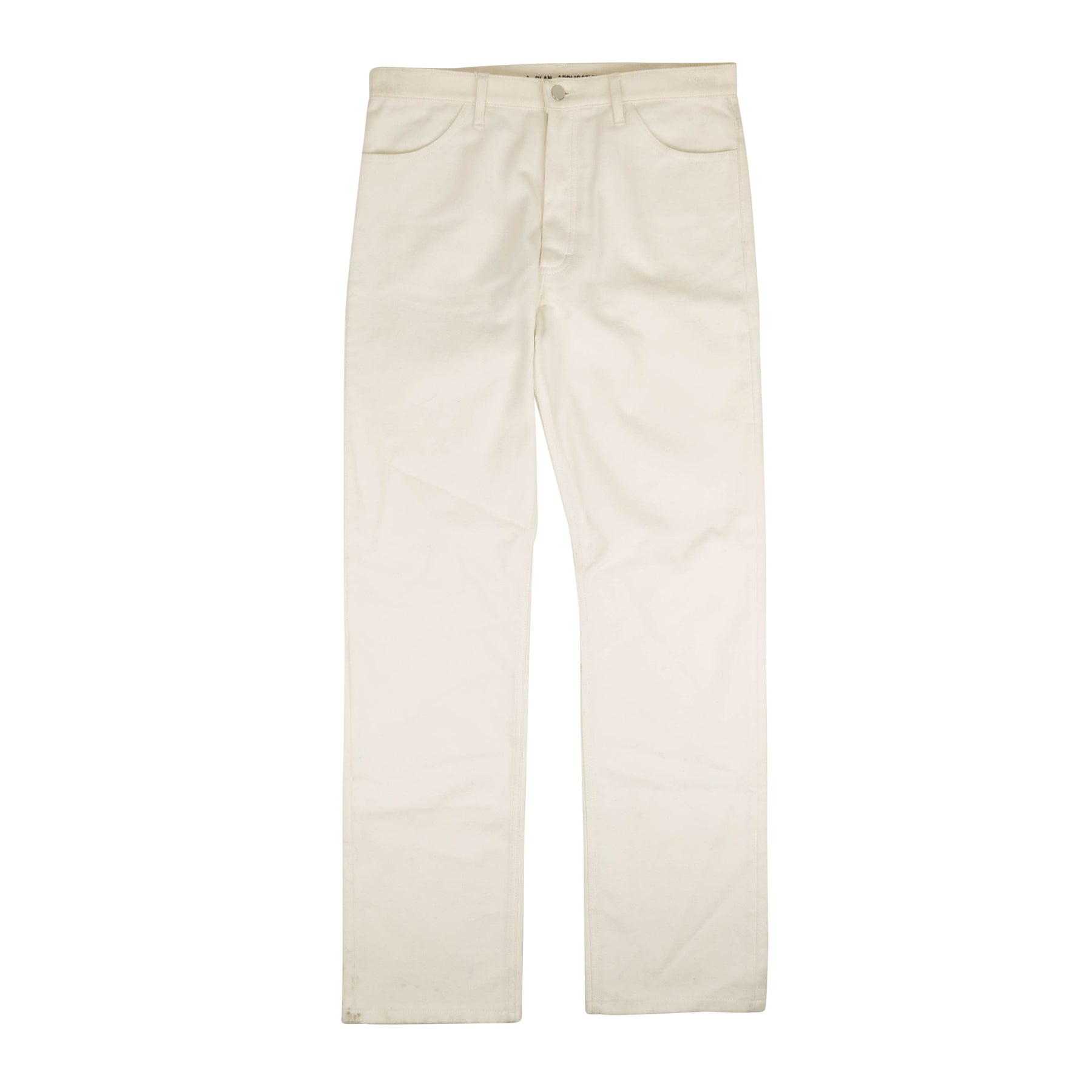Weiße Baumwolljeans mit bestickter Taille