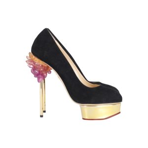 Charlotte Olympia Cosmic Dolly Platform Pumps in schwarzem Wildleder