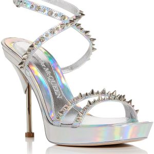 Punk Damen rutschen auf Lederplattform Sandalen