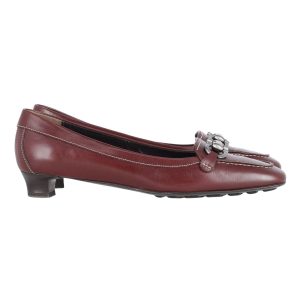 Salvatore Ferragamo Loafer mit niedrigem Absatz aus burgunderrotem Leder