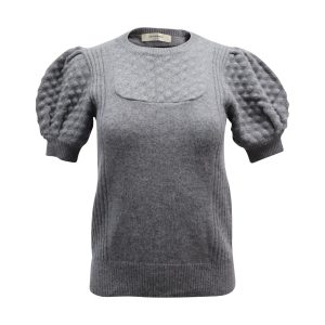 Viktor & Rolf gepufft Sleeve Pullover aus grauer Wolle