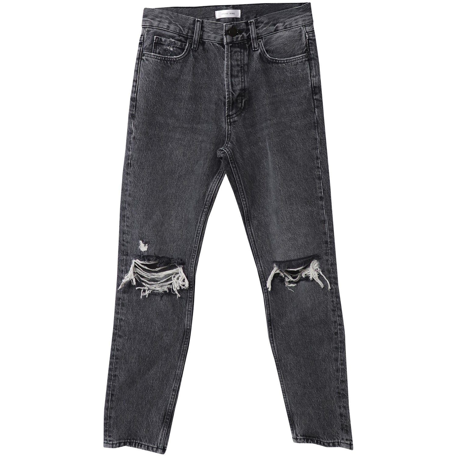 Anine Bing bekümmerte Schnitt Jeans aus grauer Baumwolle 7766543925308