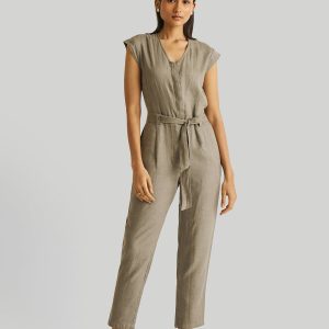 Evening Chai Jumpsuit in dunkelgrün