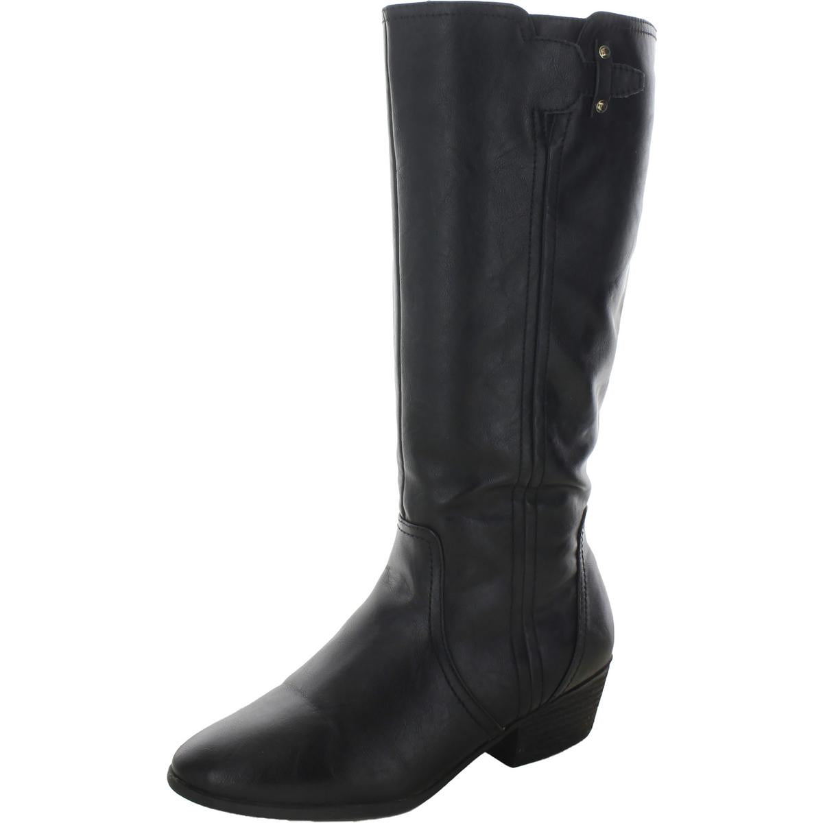 Brillance Kunstleder große kniehohe Stiefel