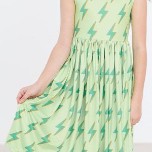 Neon Lightning Tank Twirl-Kleid