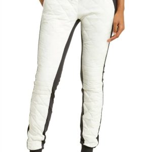 Warm Airbrush High-Taille Motopufferhose in Schwarz/Ivory