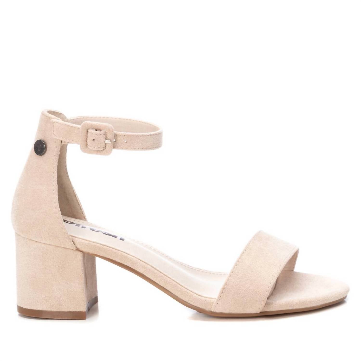 Damen Block Ferse Wildleder Sandalen in nackt 7704788926524