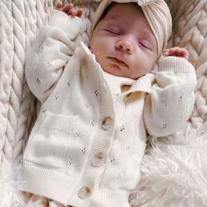 Luna + Luca Pointelle Kardigan – Rahm