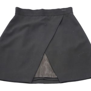 Alice + Olivia Ericka Overlap Minirock aus schwarzem Polyester 7765090107452
