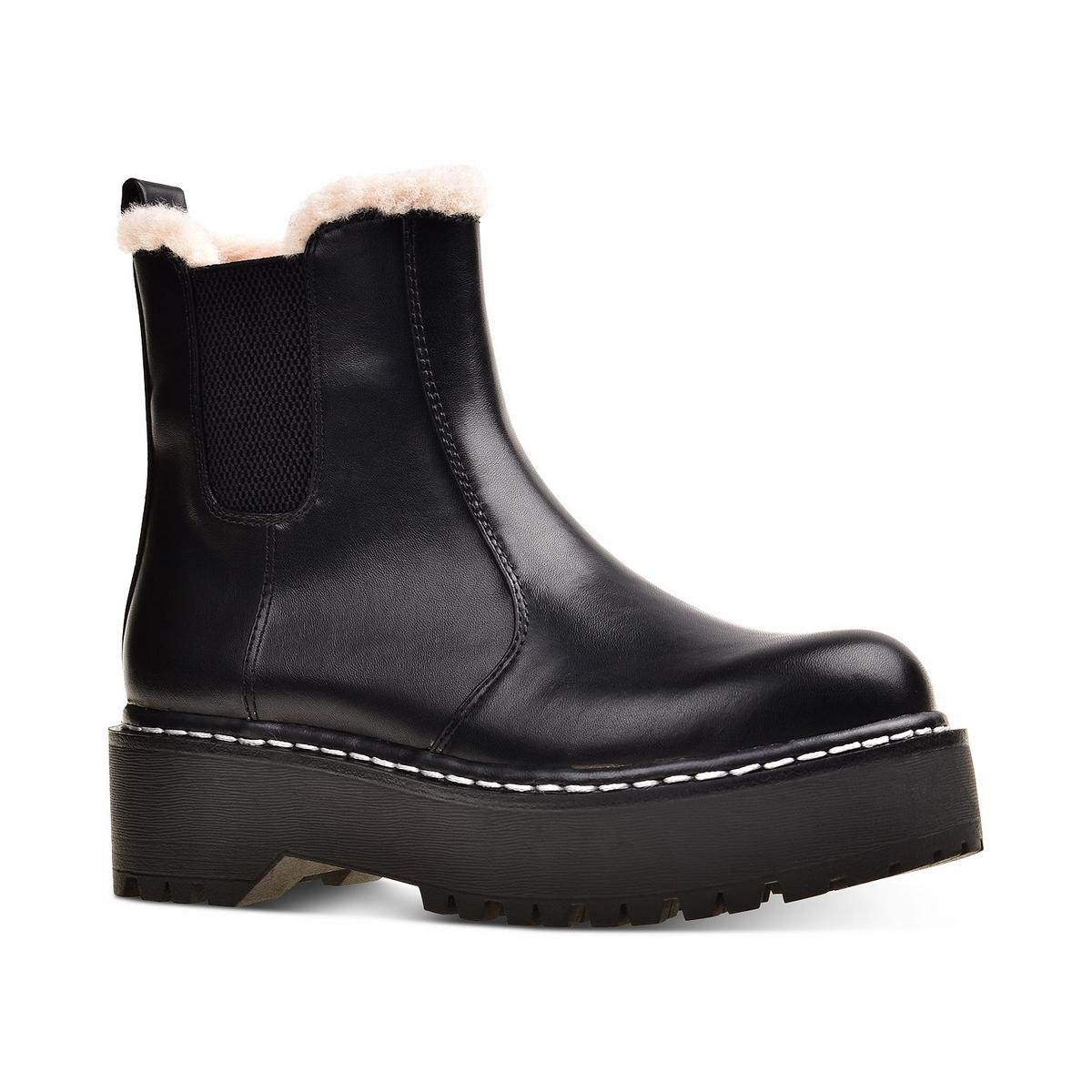 Armery Faux Fell Seite Reißverschluss Stiefeletten