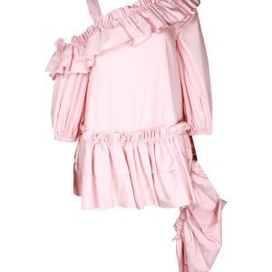 Alexander McQueen asymmetrisches Oberteil aus rosa Baumwolle 7703676551228