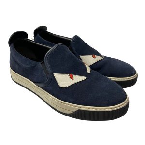 Fendi Monster 3D Eyes zum Hineinschlüpfen Sneakers in Marineblau Wildleder 7748693393468