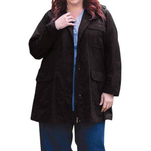 Spencer Langarmjacke – plus Größe in schwarzem Spencer
