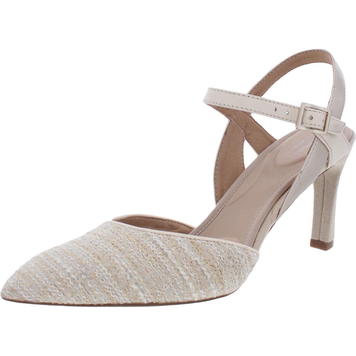 Total Motion Sheehan – spitze Schuhe mit Absatz, Knöchelriemen und Tweed im zweiteiligen Design