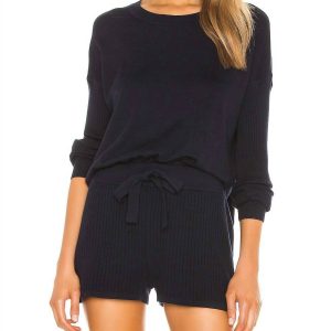 Bonfire gerippter Pullover in Marine 7733860892732