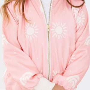 Zartrosa Sonnen-Satinjacke