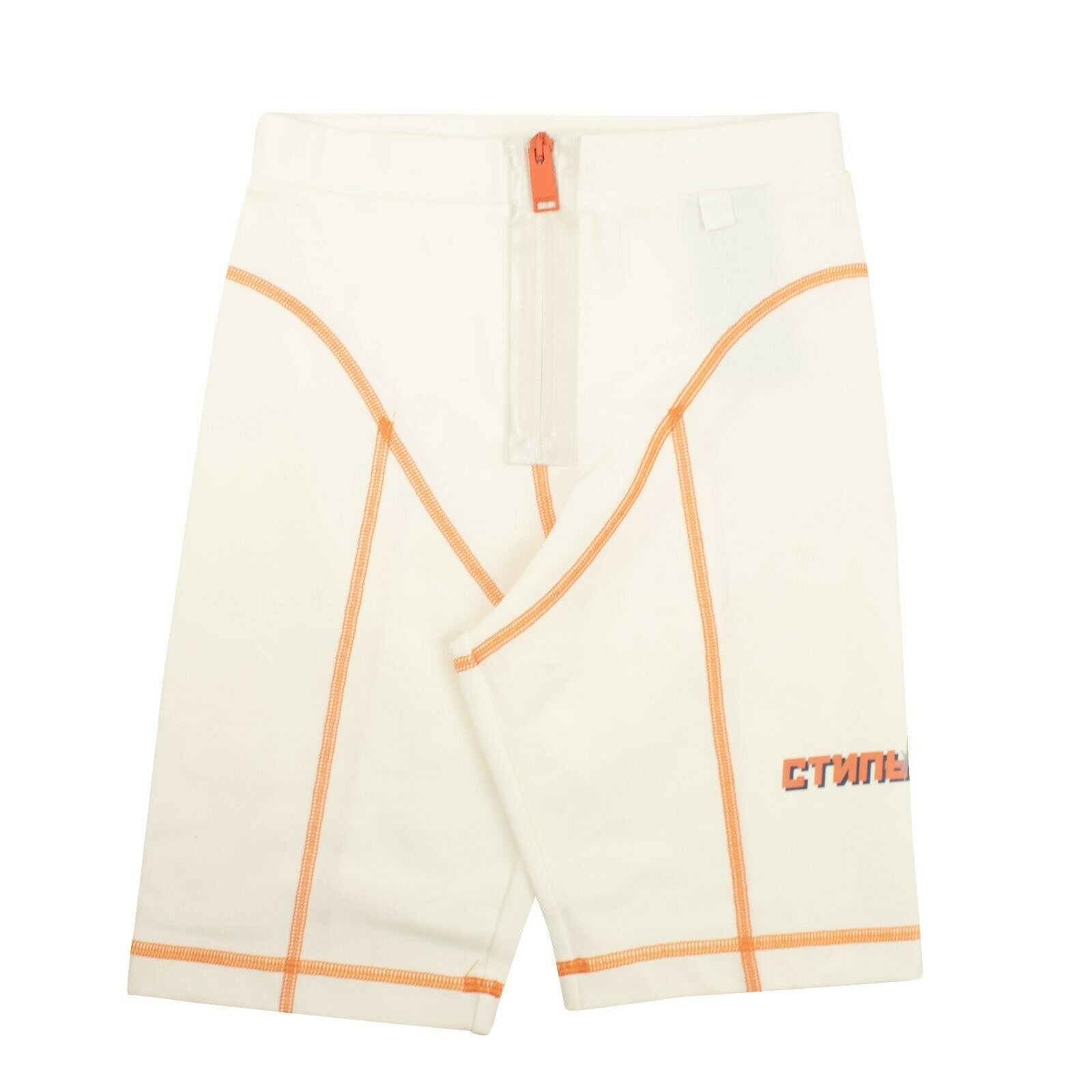 Heron Preston Stitch Bikershorts – Weiß/Orange