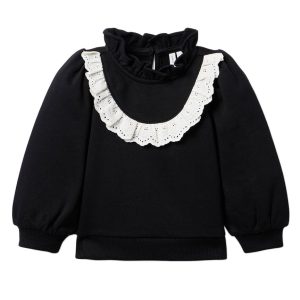 Janie and Jack Lochstickerei Rüschen Sweatshirt