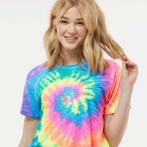 Colortone Damen Krawatte-gefärbt Ernte T-Shirt