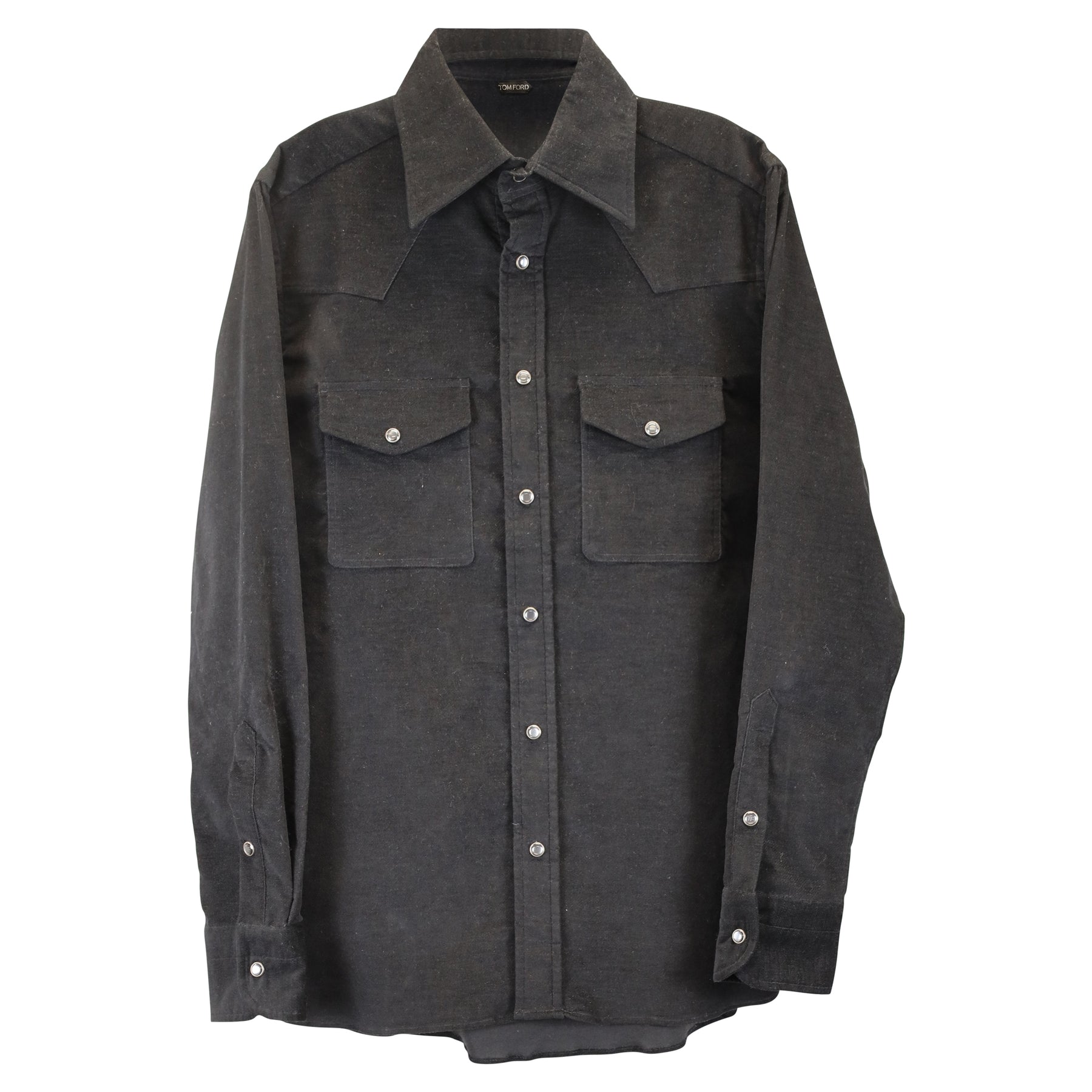Tom Ford Pocket Hemd aus anthrazit Baumwolle 7748776984636