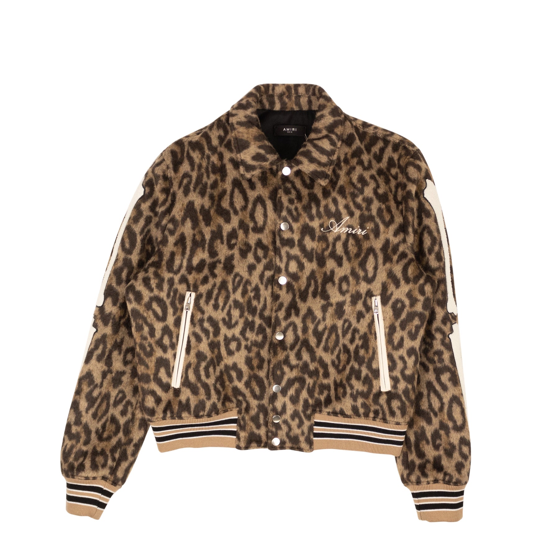Braune Bones-Unijacke mit Leopardenmuster